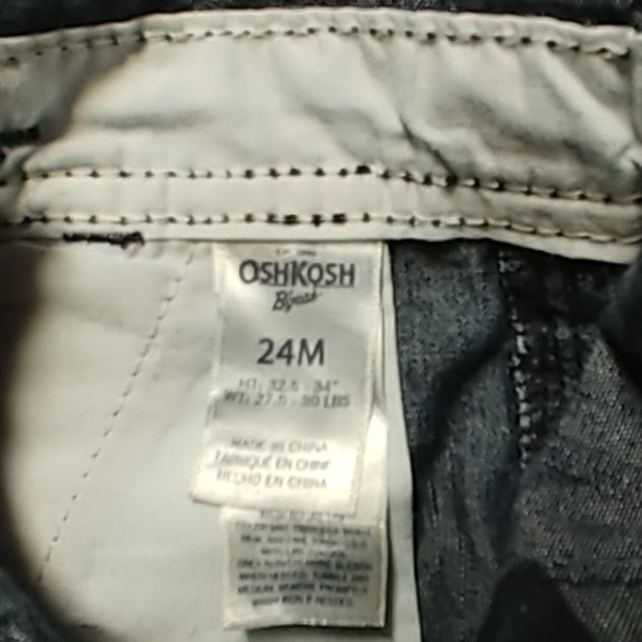 OshKosh Lightweight Blue Stripe Shortalls 24 Months - Picture 5 of 6